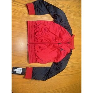 New. Girls Gym Red Jordan Hooded Zip Up Jacket  Size Small (8-10)